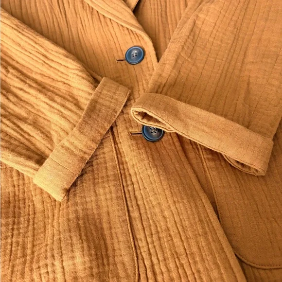 Madewell Lightspun Dorset relaxed fit shawl collar Blazer, Orange, M - Picture 9 of 14